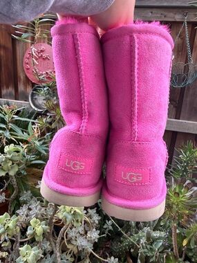 UGG Pink Classic Short Suede Boots
